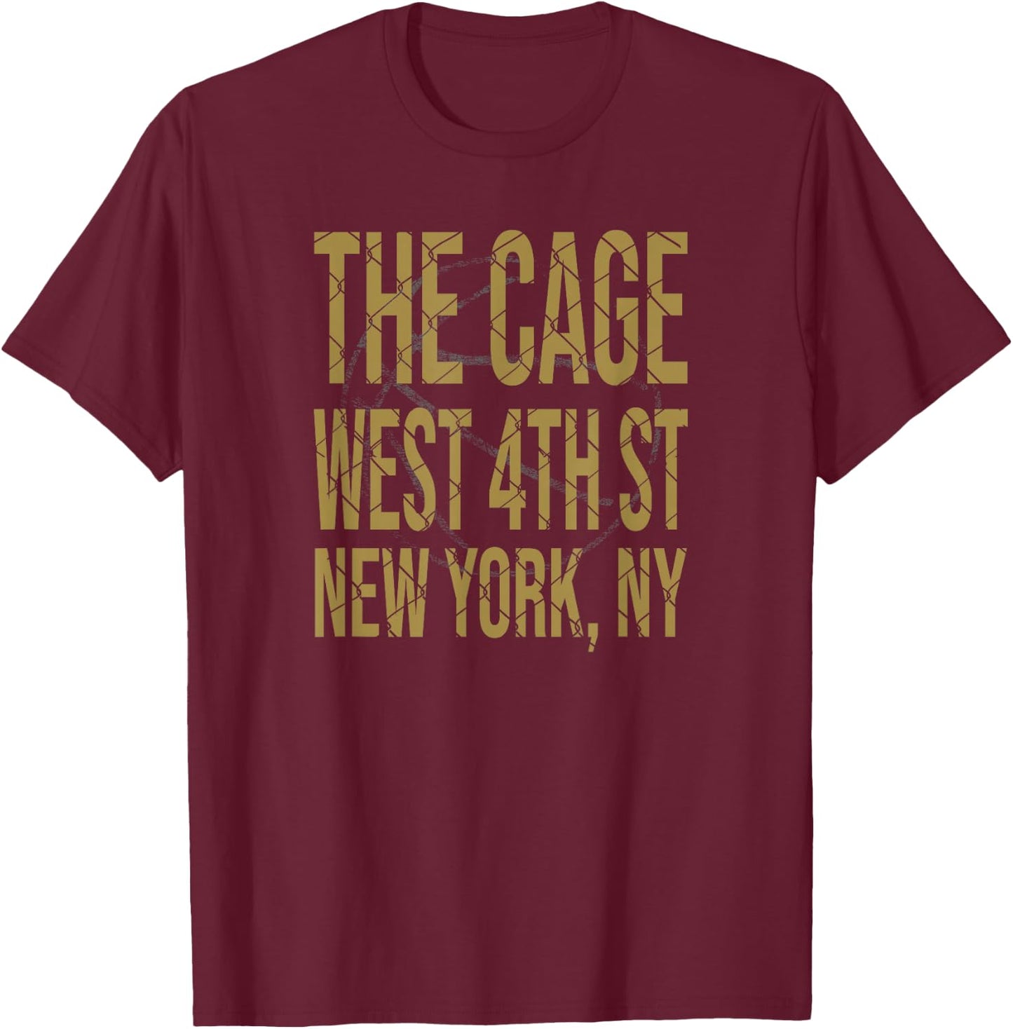 Basketball THE CAGE West 4th Courts New York City T Shirt T-Shirt - T-Shirt | Maroon