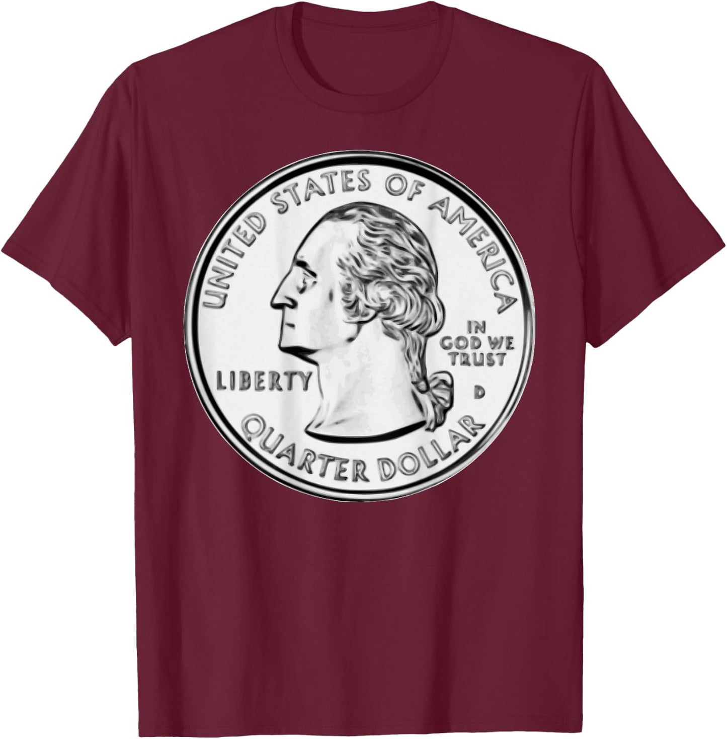 Quarter On Back Costume Quarterback Funny Football Halloween T-Shirt - T-Shirt | Maroon