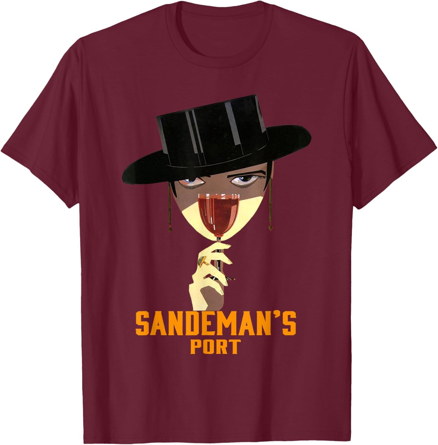 Sandeman's Port Vintage Wine Advertisement Art Deco T-Shirt - T-Shirt | Maroon