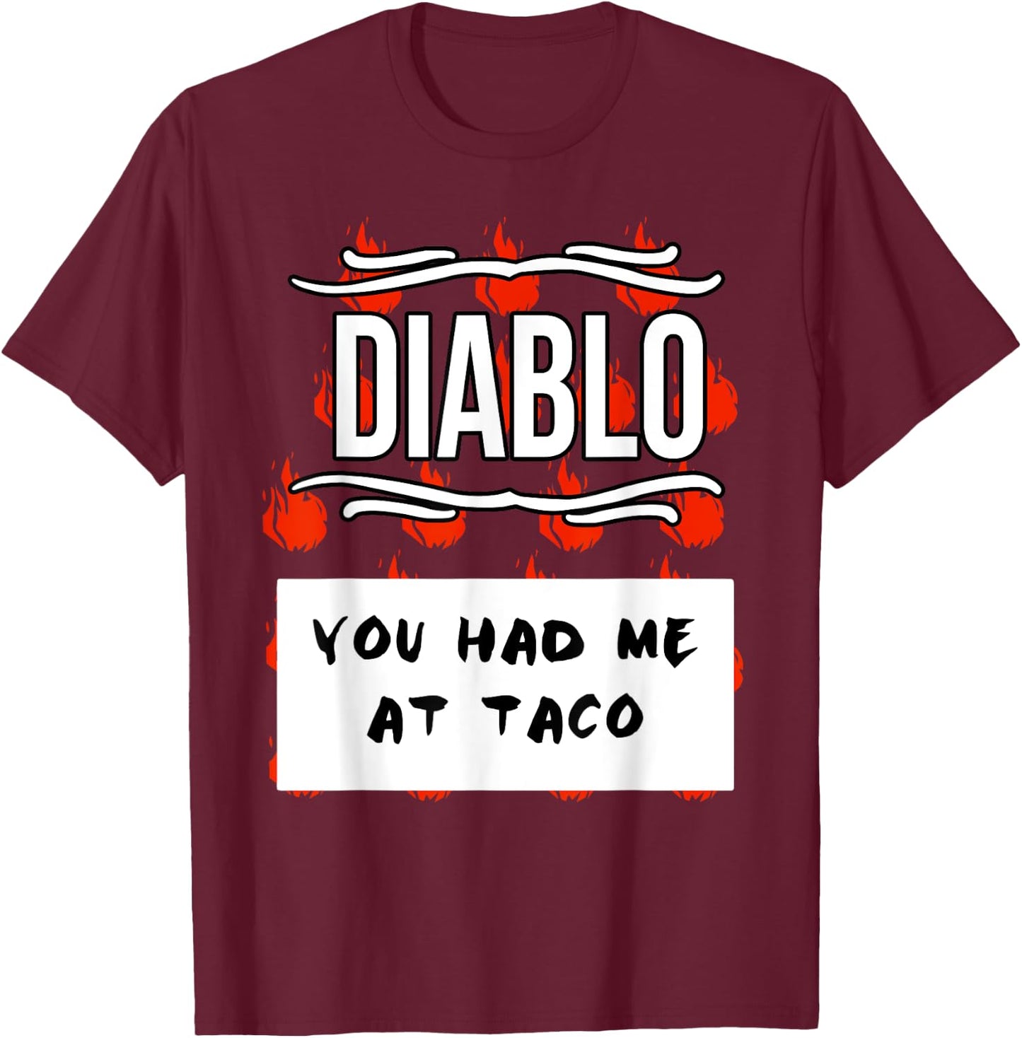 HOT SAUCES Group Halloween Costumes DIABLO SAUCE shirt T-Shirt - T-Shirt | Maroon