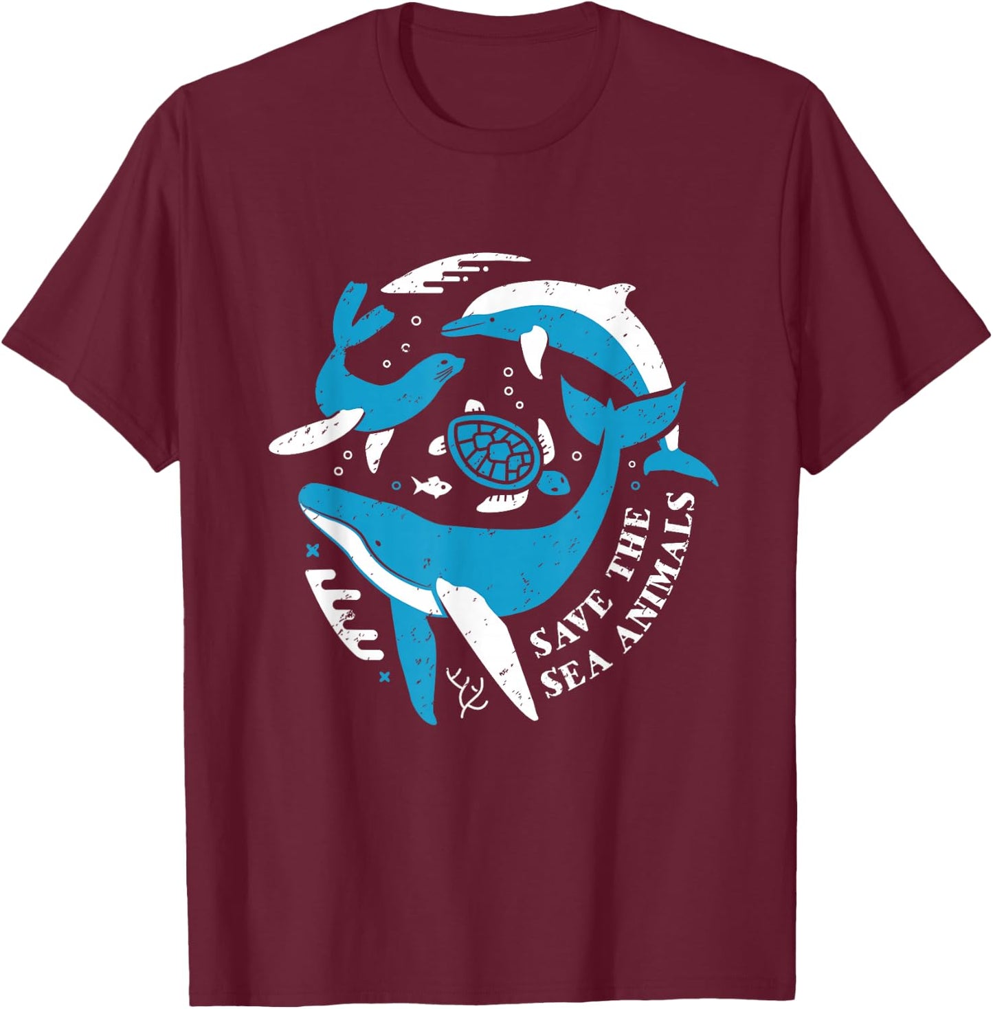 Ocean Conservation - Save The Sea Animals T-Shirt - T-Shirt | Maroon