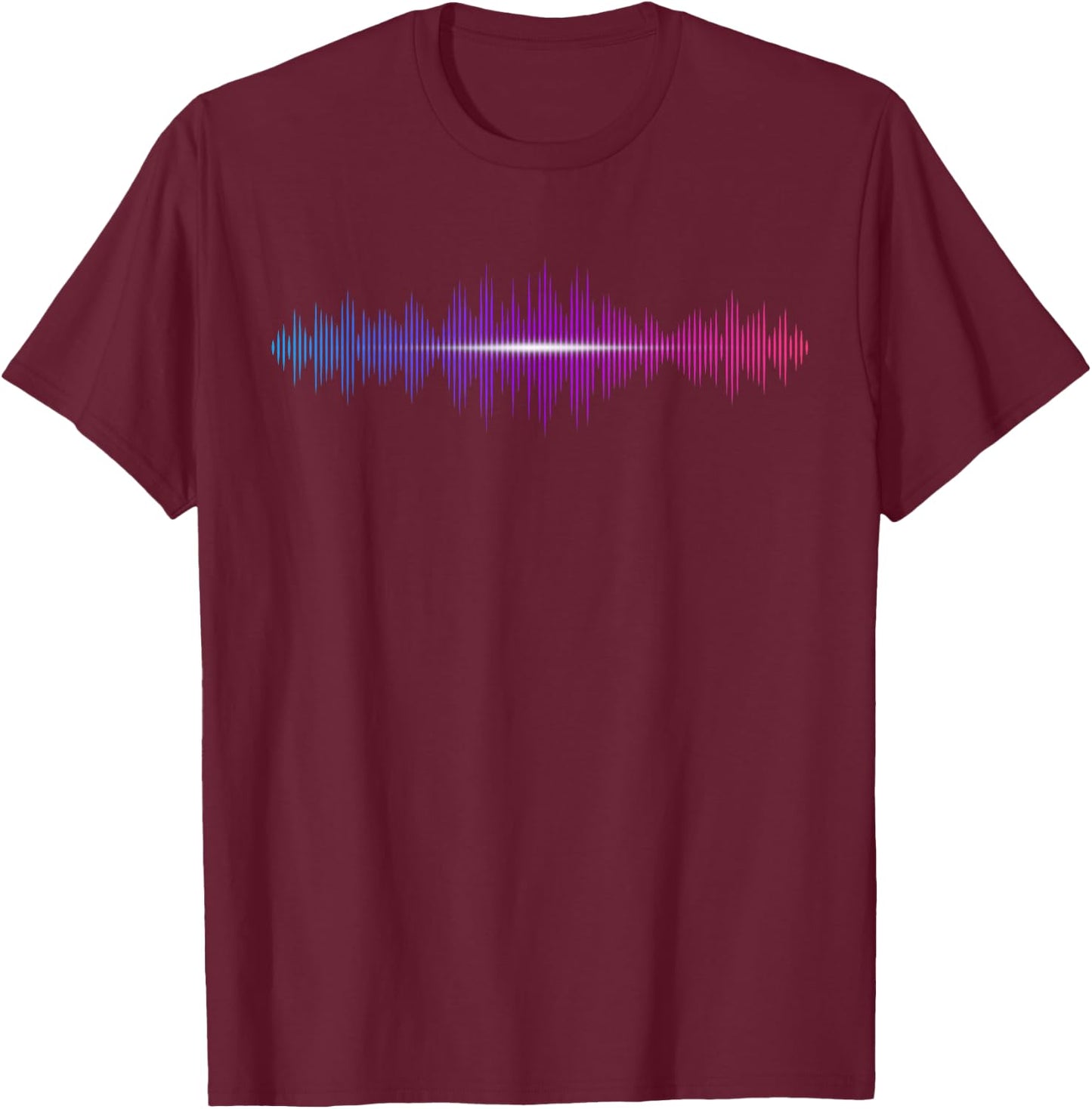 Audio Engineer Waveform Sound Wave Music T-Shirt - T-Shirt | Maroon