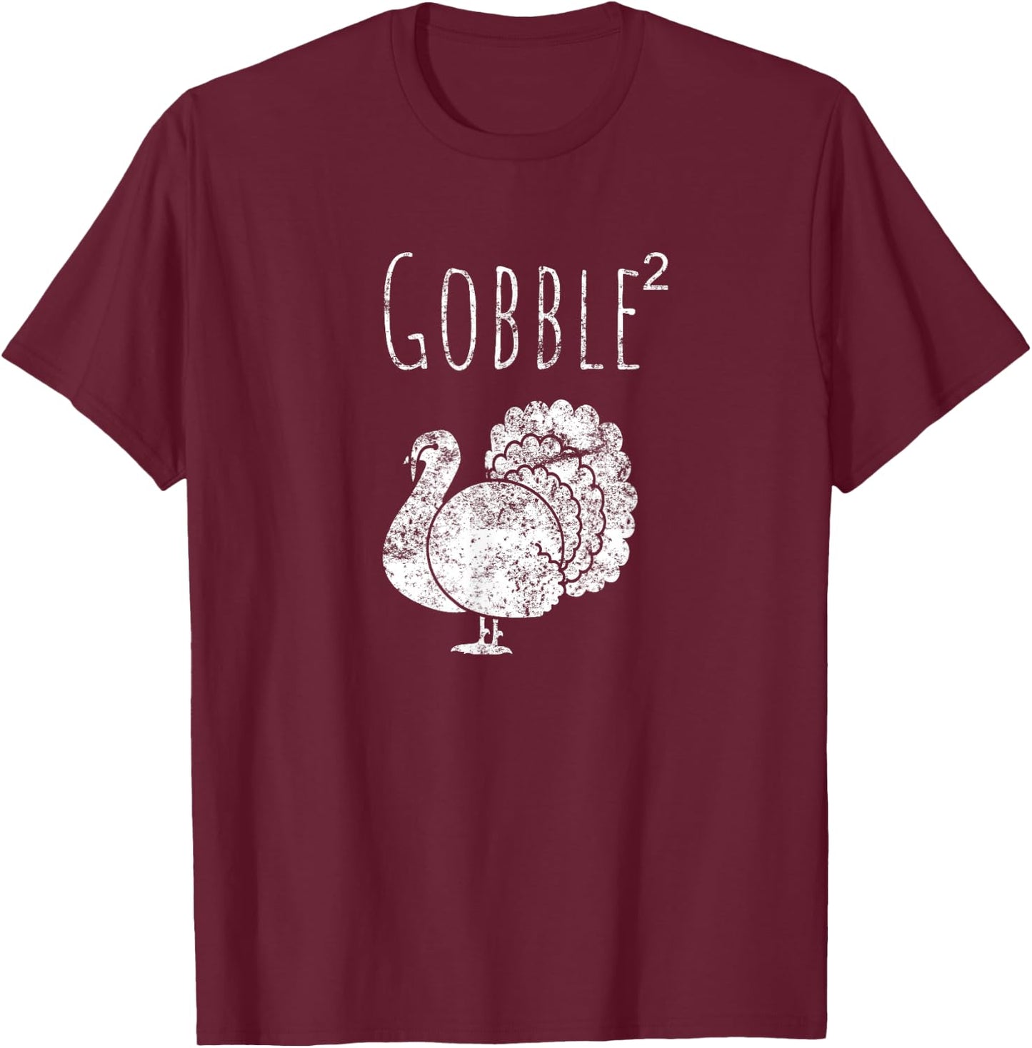 Retro Funny Gobble Squared Turkey Day Math Thanksgiving Joke T-Shirt - T-Shirt | Maroon