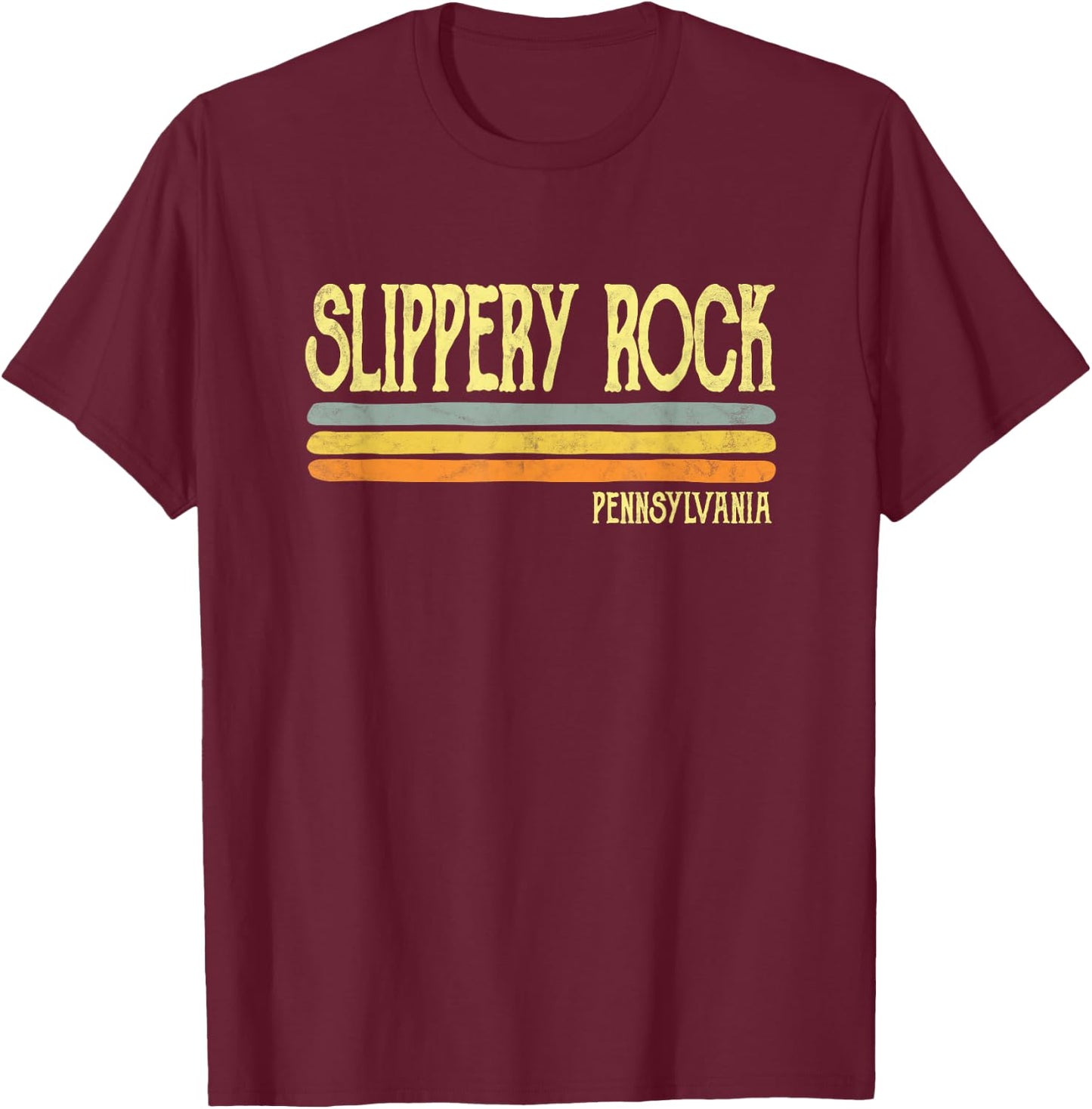 Vintage Slippery Rock Pennsylvania PA Souvenir Gift T-Shirt - T-Shirt | Maroon