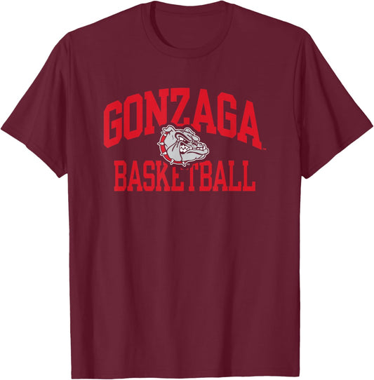 Gonzaga Bulldogs Basketball Arch Navy Officially Licensed T-Shirt - T-Shirt | Maroon