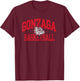Gonzaga Bulldogs Basketball Arch Navy Officially Licensed T-Shirt - T-Shirt | Maroon