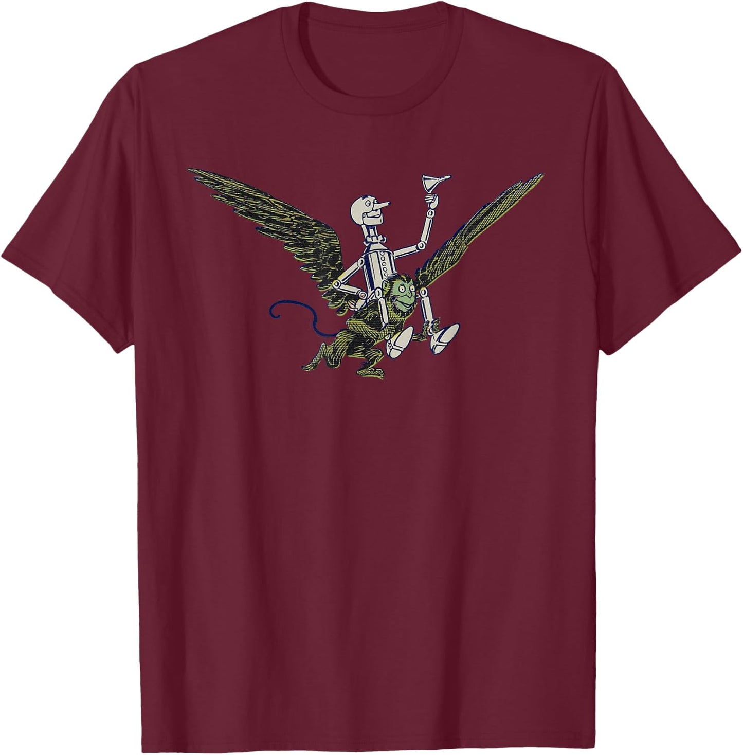 Vintage Wizard Of Oz - Tin Man OZ Flying Monkey T-Shirt - T-Shirt | Maroon