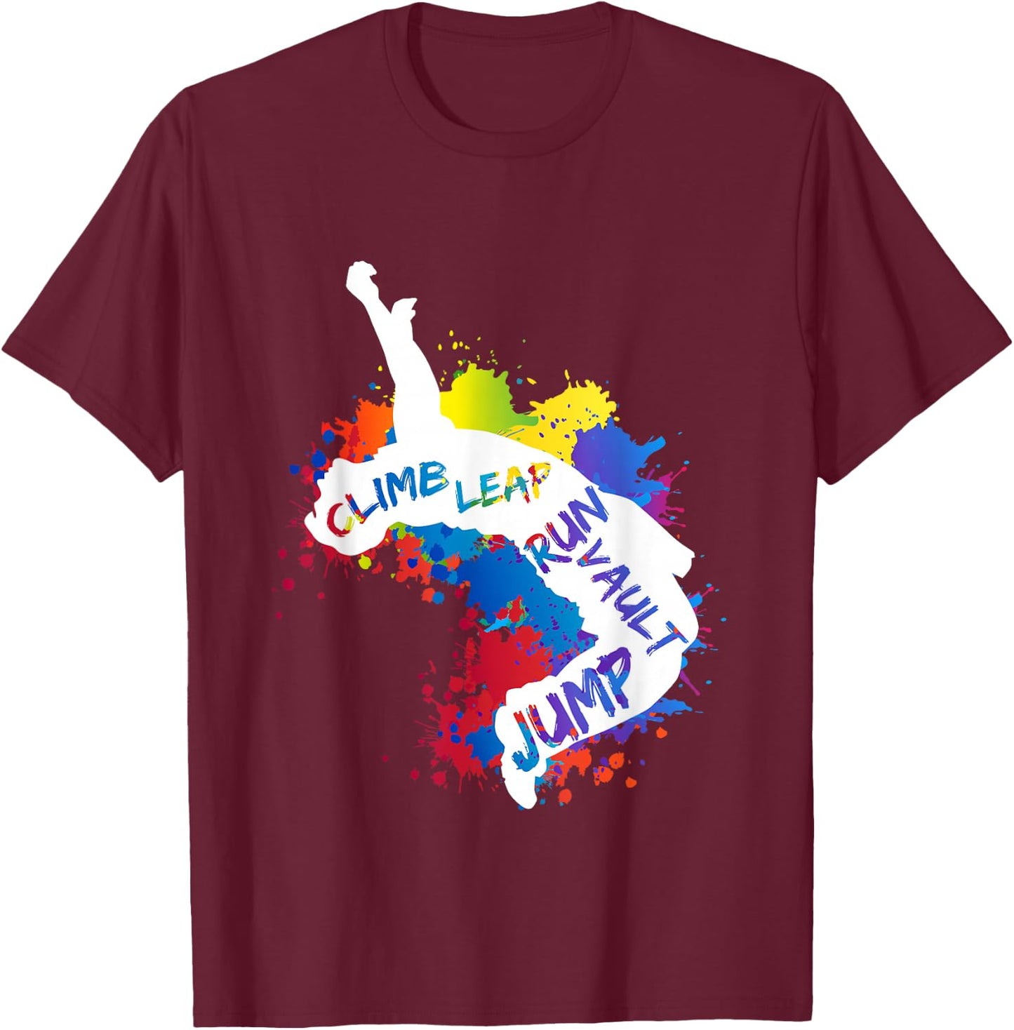 Parkour City Ninja Free Running Jump Leap Vault Athlete Gift T-Shirt - T-Shirt | Maroon