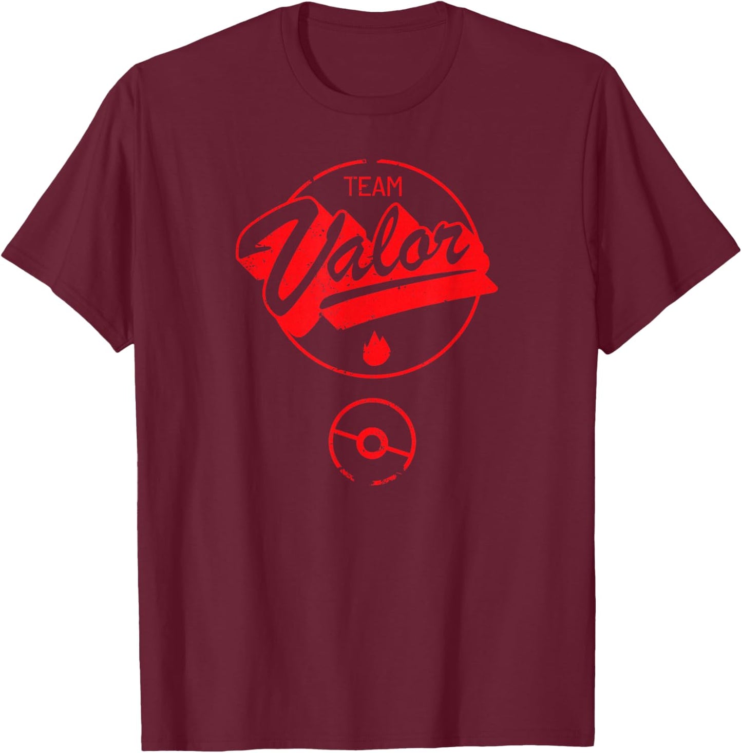 Valor Team - Video Game - Large Slate T-Shirt - T-Shirt | Maroon