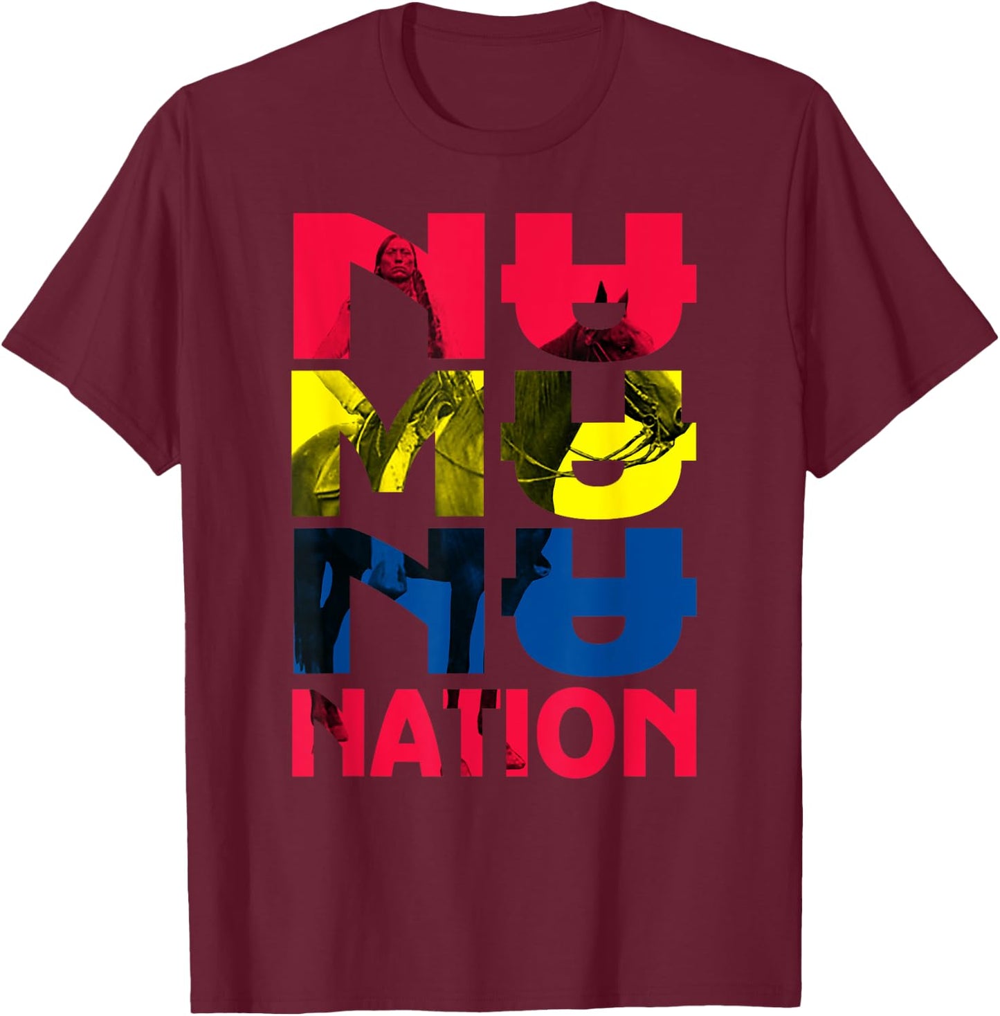 Numunu Quanah Parker T-Shirt - T-Shirt | Maroon