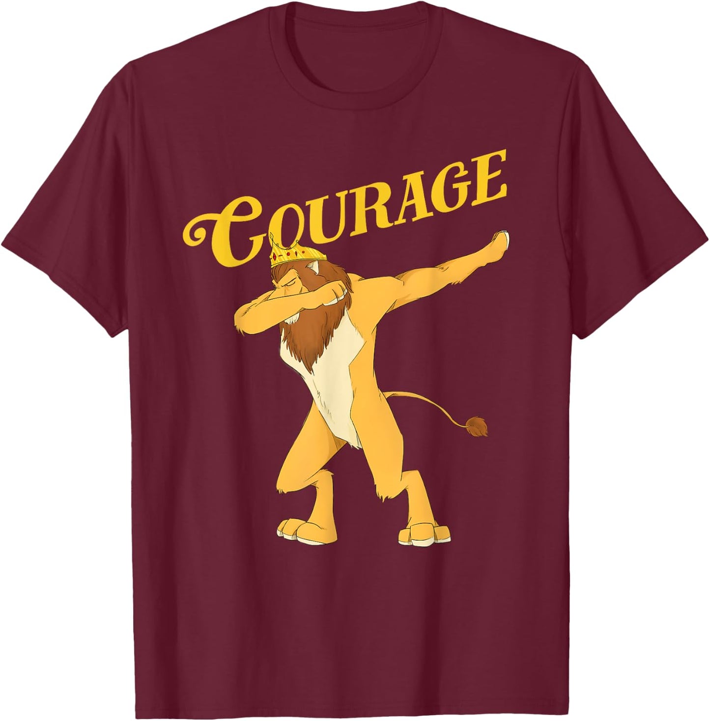 OZ Cowardly Dabbing Lion Courage Shirt Art-Wizard Of Oz T-Shirt - T-Shirt | Maroon