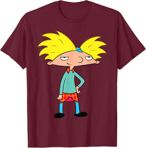 Nickelodeon Hey Arnold Character T-Shirt - T-Shirt | Maroon