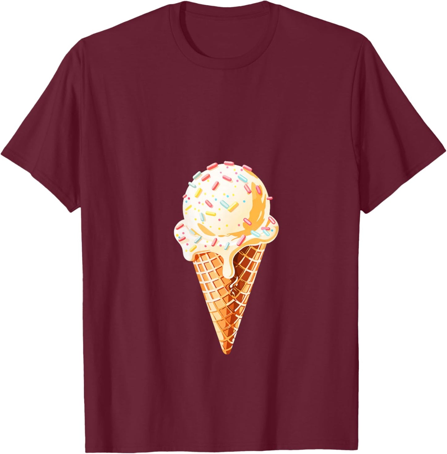 Women's Ice Cream Shirt Adult Men Women Kids Ice Cream Costume V-Neck T-Shirt - T-Shirt | Maroon