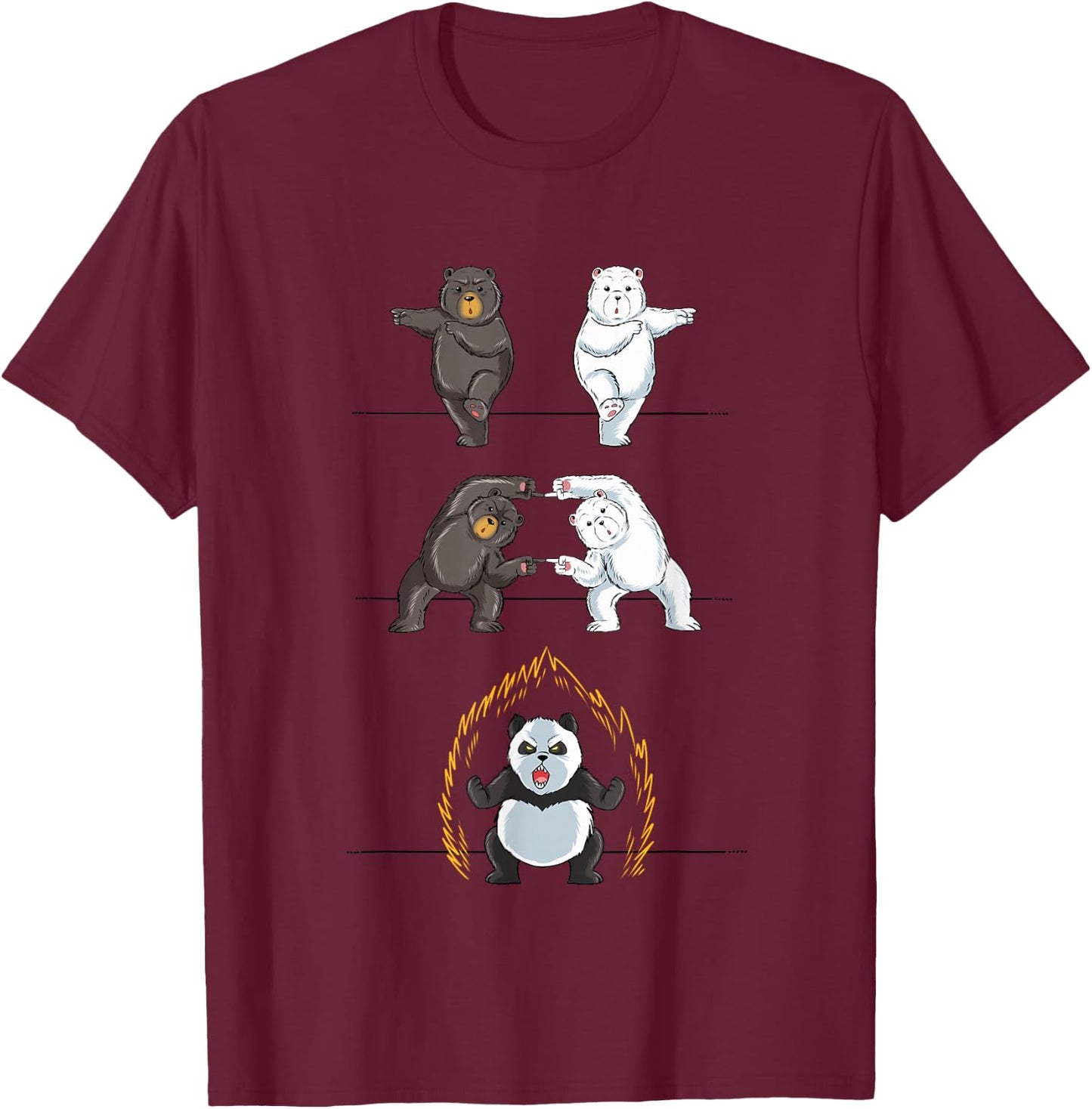 Funny Panda Panda Fusion Gift Shirt Cute Polar Bear T-Shirt - T-Shirt | Maroon