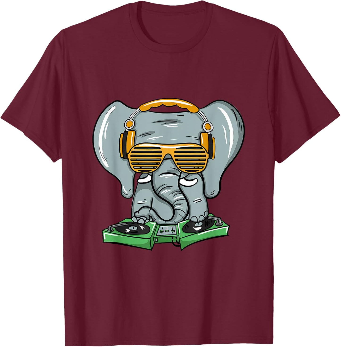 Dj Elephant House Trance Gift Rave Party T-Shirt - T-Shirt | Maroon