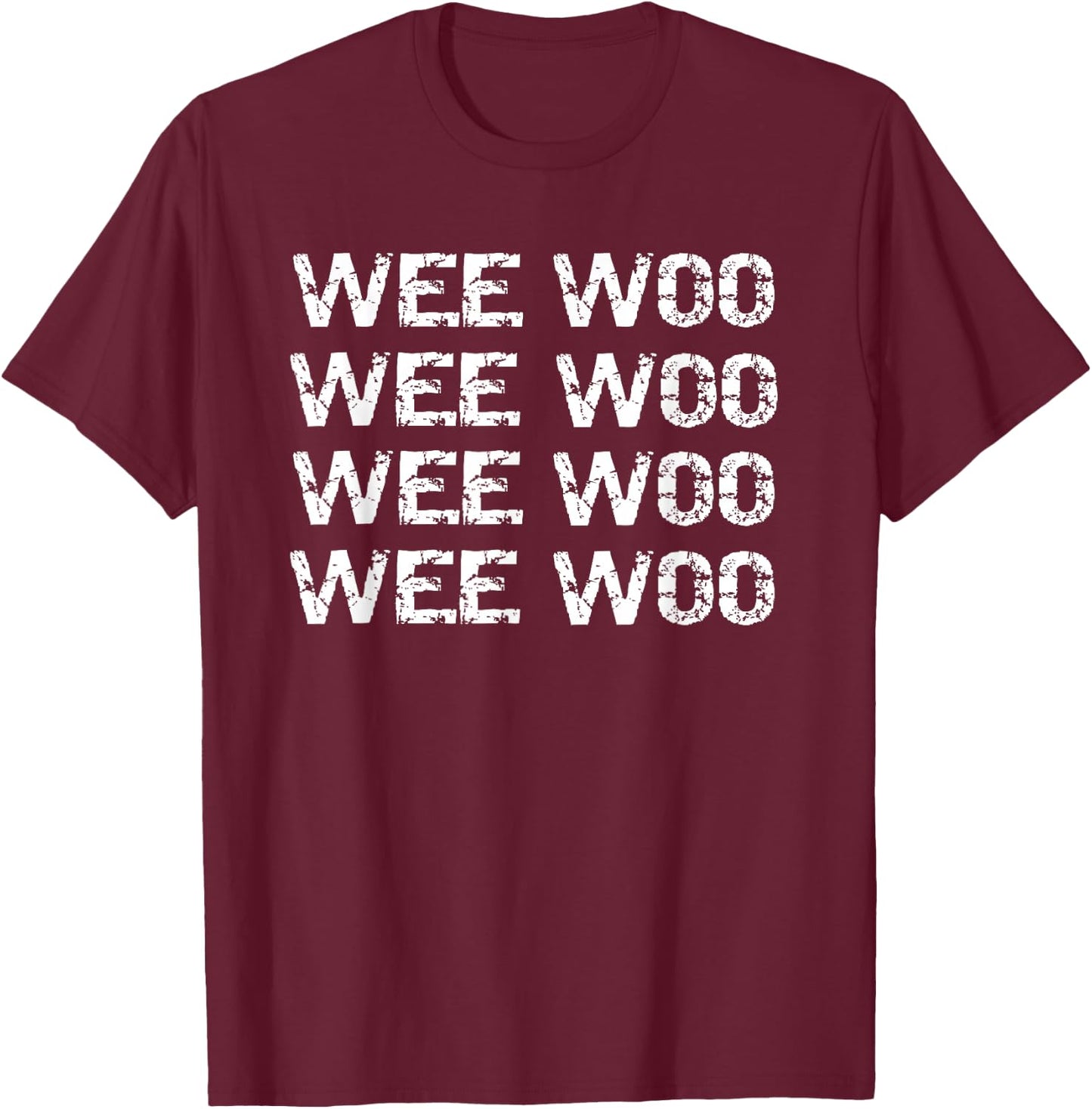 Wee Woo Fire Truck T-Shirt - T-Shirt | Maroon