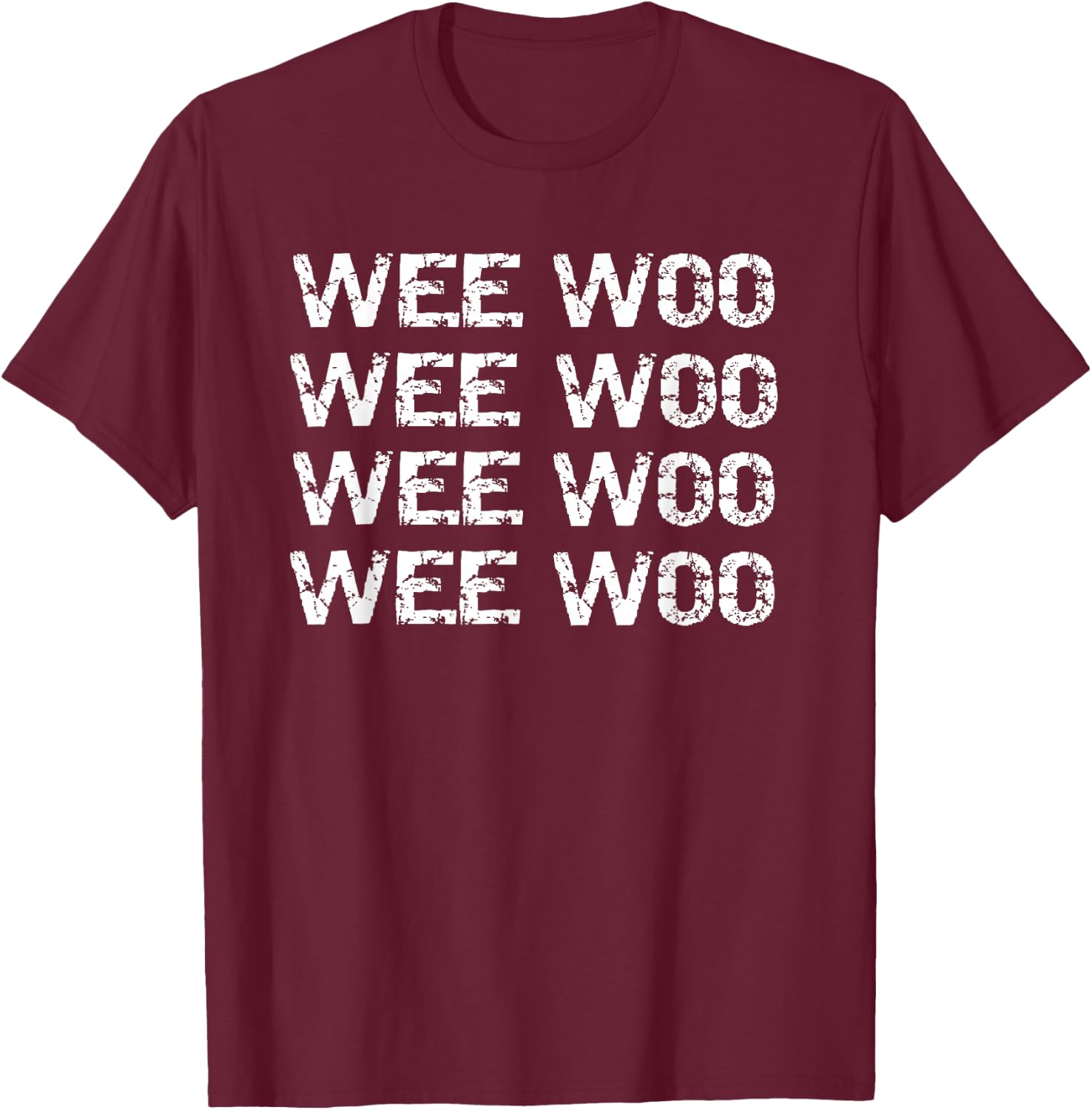 Wee Woo Fire Truck T-Shirt - T-Shirt | Maroon