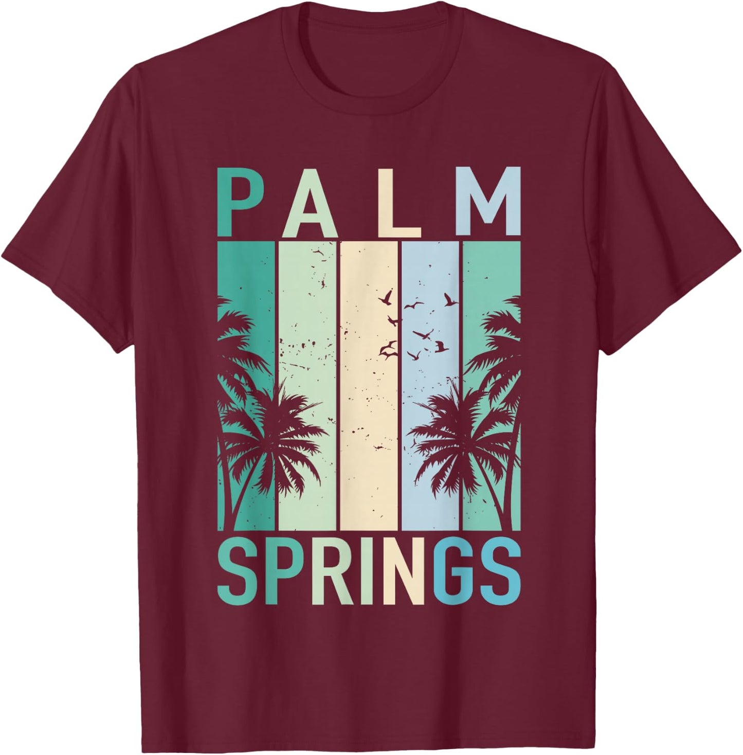 Vintage Palm Springs California Ca Vacation Souvenir Gifts T-Shirt - T-Shirt | Maroon