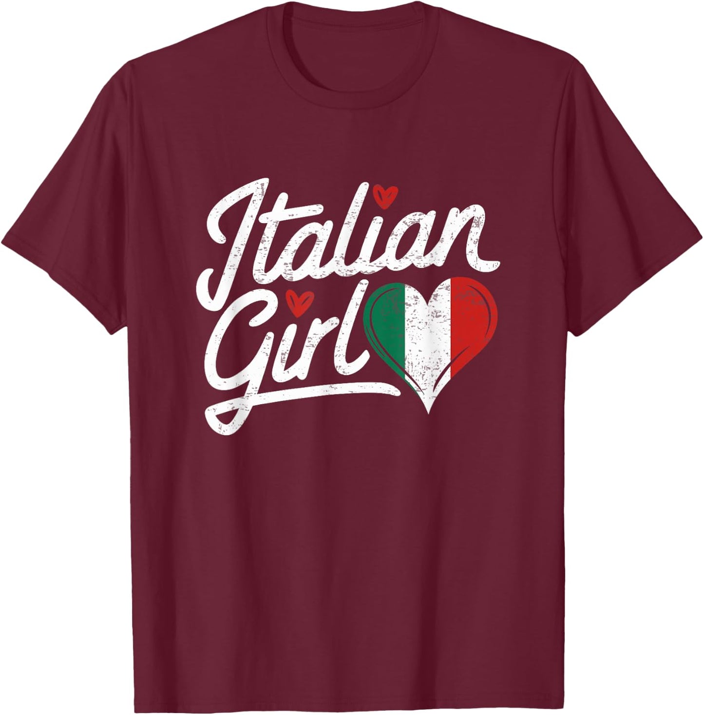 Culture italian Roots Italy Flag Cute Italian Girl italia T-Shirt - T-Shirt | Maroon
