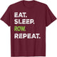 Eat Sleep Row Repeat Rowing Gift T-Shirt - T-Shirt | Maroon