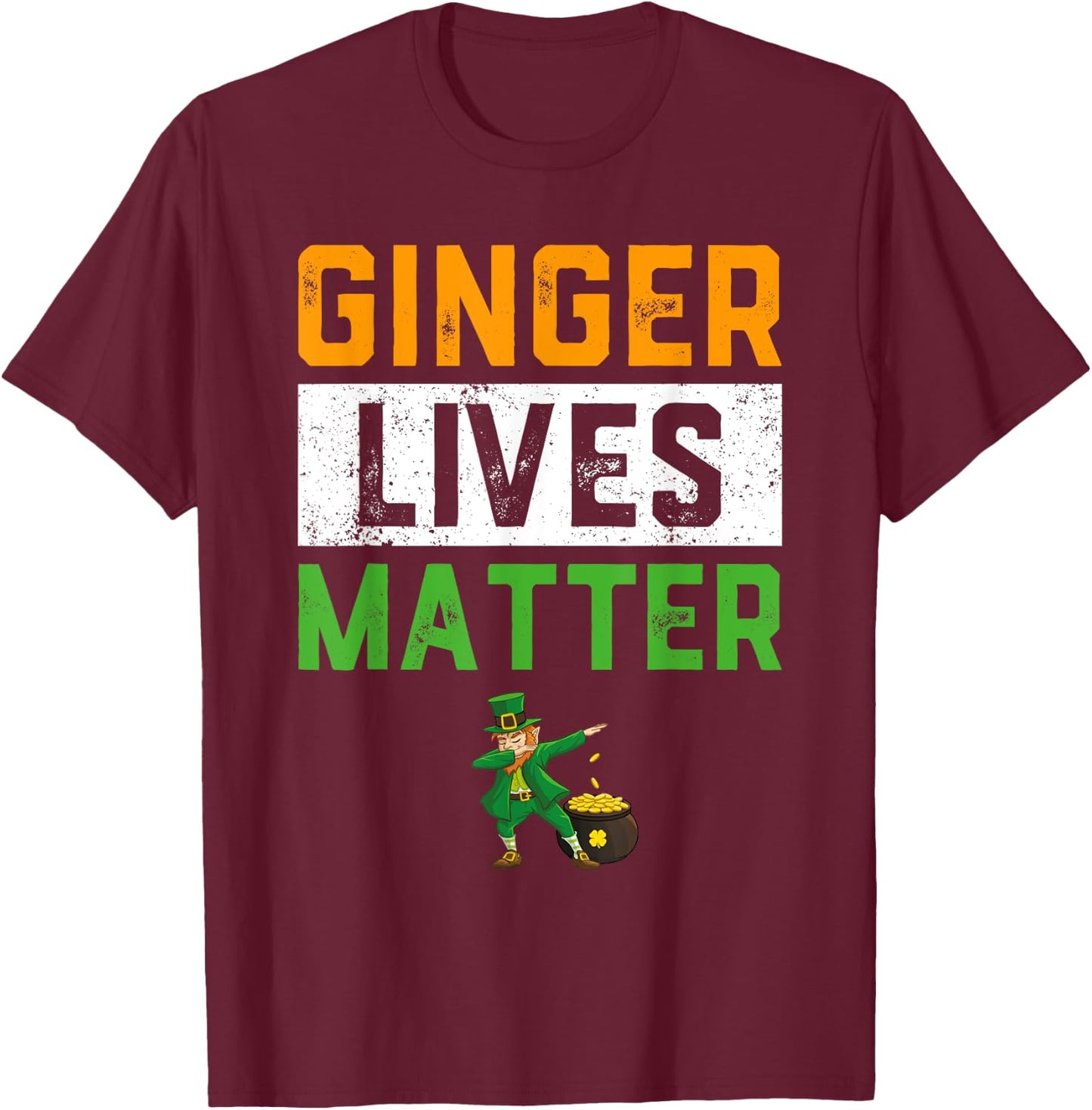 Ginger Lives Matter Shirt Kids Funny Dabbing St Patricks Day T-Shirt - T-Shirt | Maroon