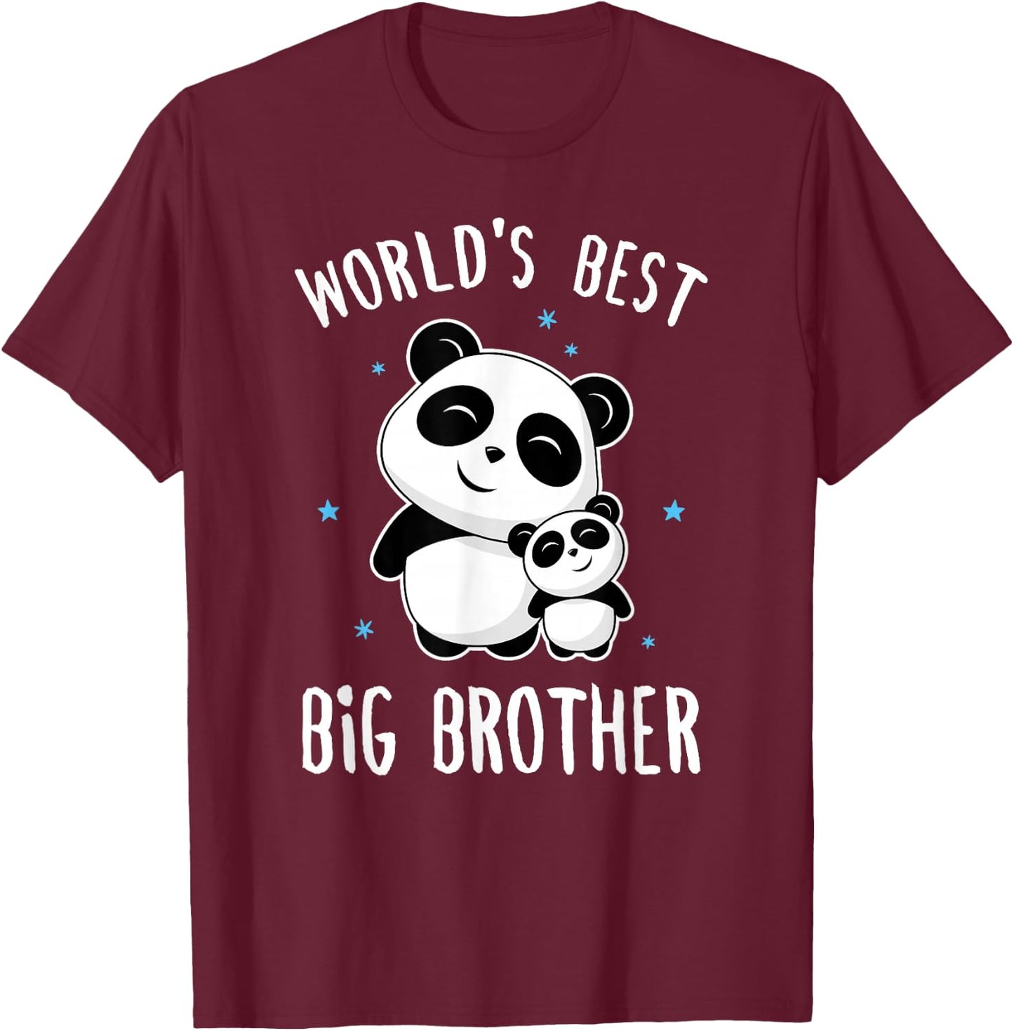World's Best Big Brother - Cute Panda Pandas Siblings Family T-Shirt - T-Shirt | Maroon