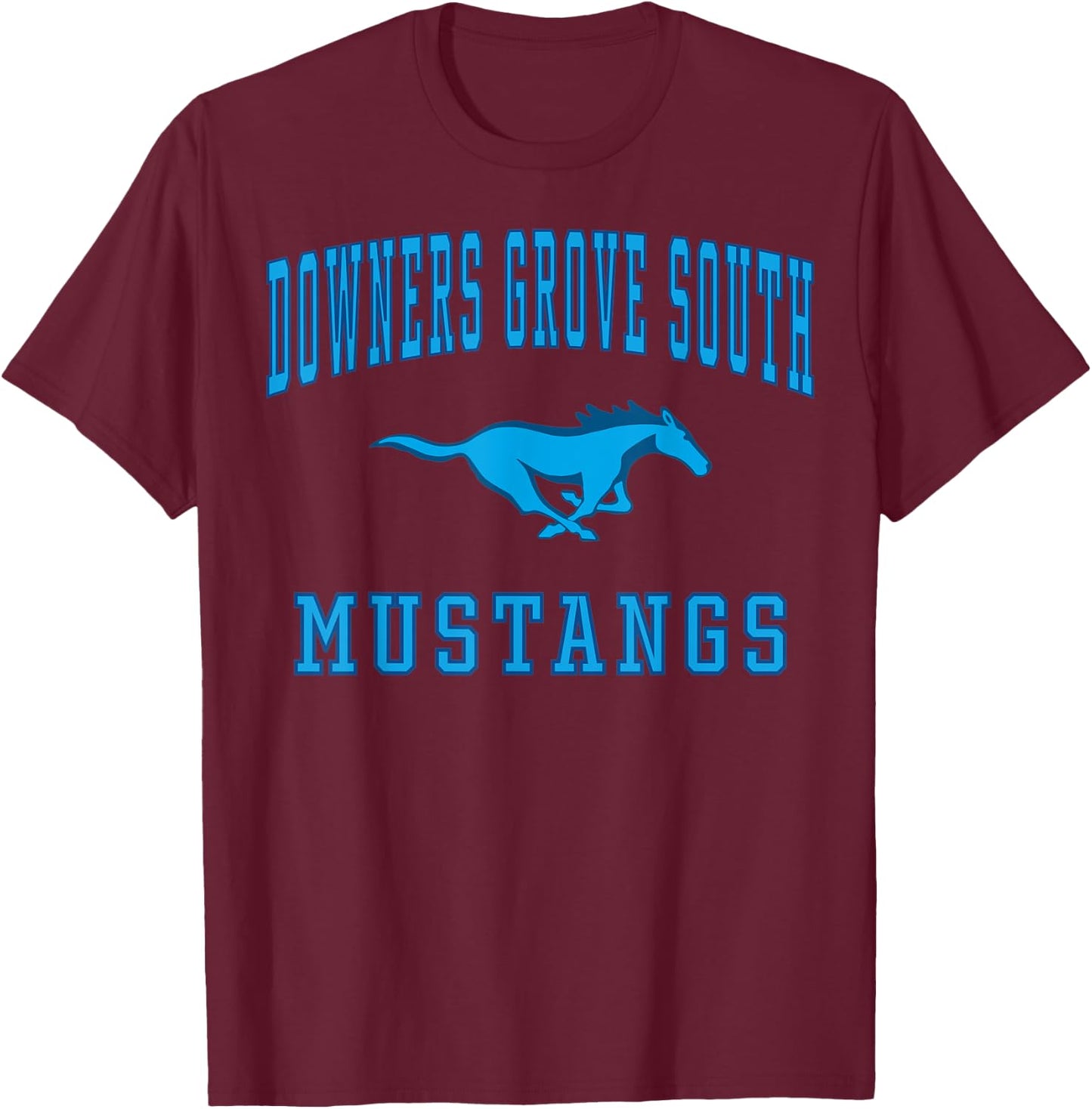 Downers Grove South High School Mustangs C1 T-Shirt - T-Shirt | Maroon
