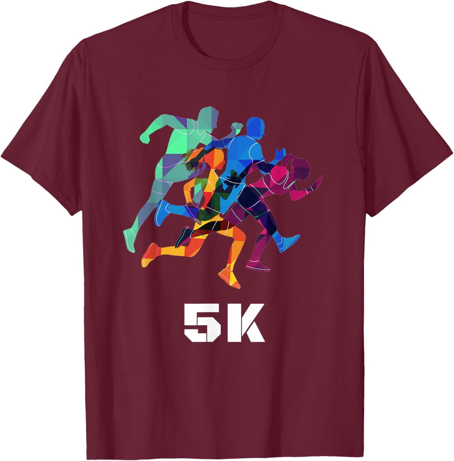 5K Run Fun Gift T Shirt for Cool Family Wear, Darks T-Shirt - T-Shirt | Maroon