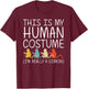 Gibbon Halloween Human Costume Lesser ape Lar Easy DIY Gift T-Shirt - T-Shirt | Maroon