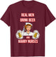Real Men Drink Beer And Marry Nurses - Husband of a Nurse T-Shirt - T-Shirt | Maroon