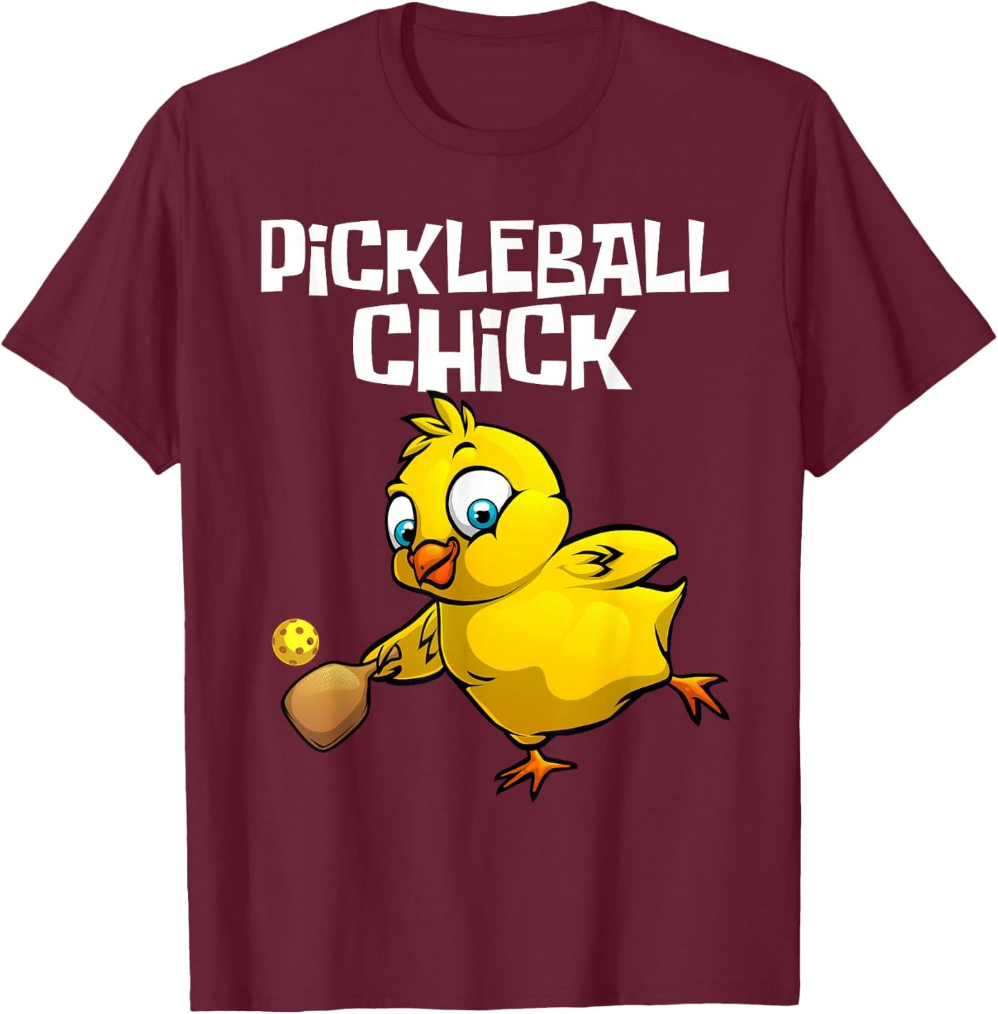 Unique Pickleball Design Girls Pickle Ball Player T-Shirt - T-Shirt | Maroon