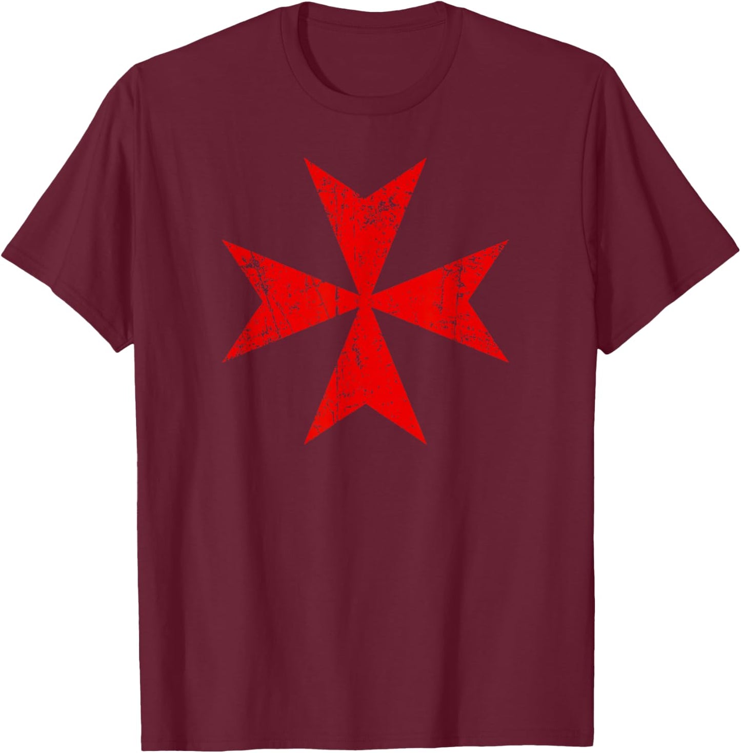 Maltese Cross Red - Eight-pointed cross Malta T-Shirt - T-Shirt | Maroon