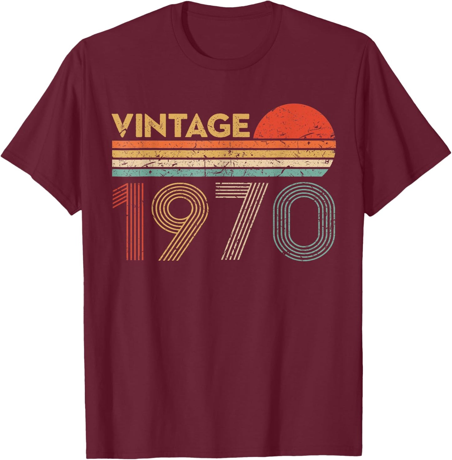 53 Year Old Birthday Vintage Classic Born In 1970 T-Shirt - T-Shirt | Maroon