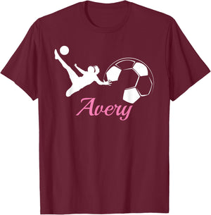 Avery Name Gift Personalized Soccer T-Shirt - T-Shirt | Maroon
