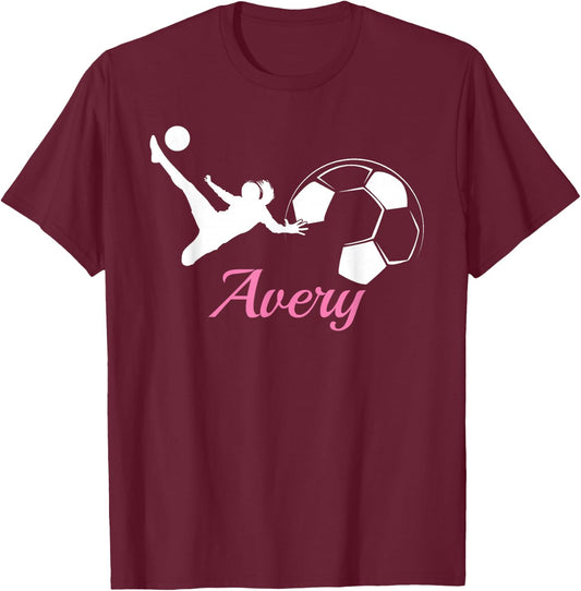 Avery Name Gift Personalized Soccer T-Shirt - T-Shirt | Maroon