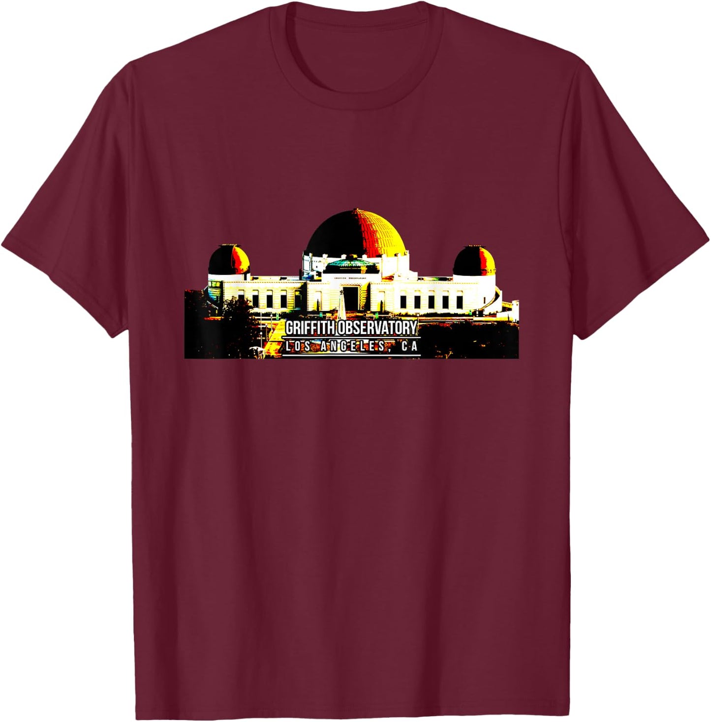 Griffith Observatory Los Angeles CA T-Shirt - T-Shirt | Maroon