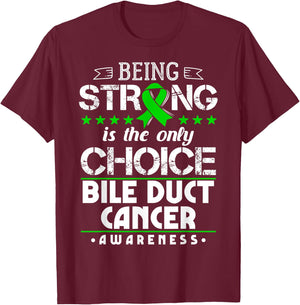 Green Ribbon Cholangiocarcinoma Awareness T-Shirt - T-Shirt | Maroon