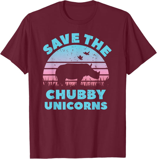 Save The Chubby Unicorns T-Shirt - T-Shirt | Maroon
