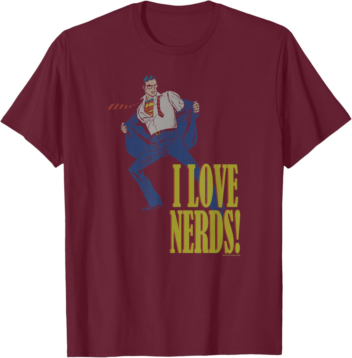 Superman I Love Nerds T Shirt T-Shirt - T-Shirt | Maroon