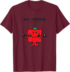Mr. Men Mr. Strong T-Shirt - T-Shirt | Maroon