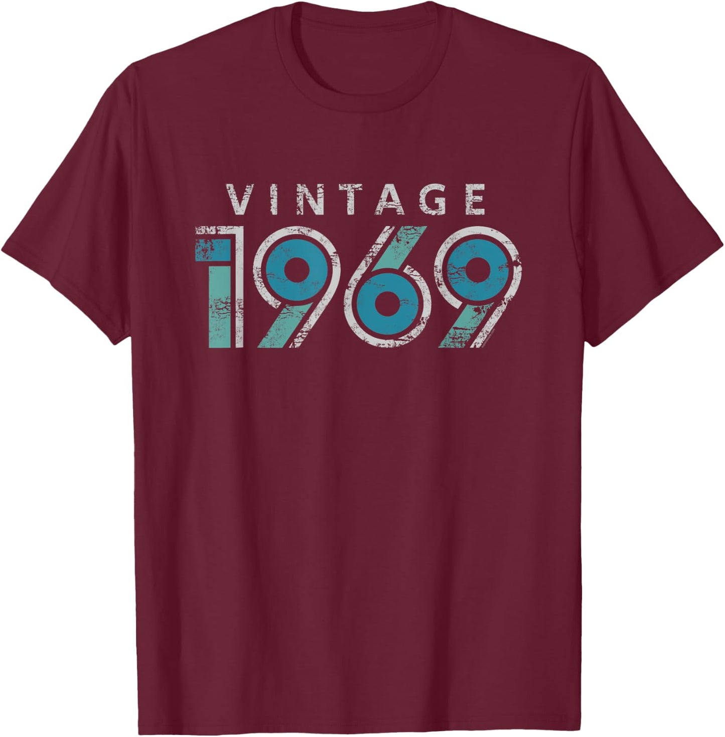 Vintage 1969 51st Birthday Gift Women's Men's Grunge Retro T-Shirt - T-Shirt | Maroon