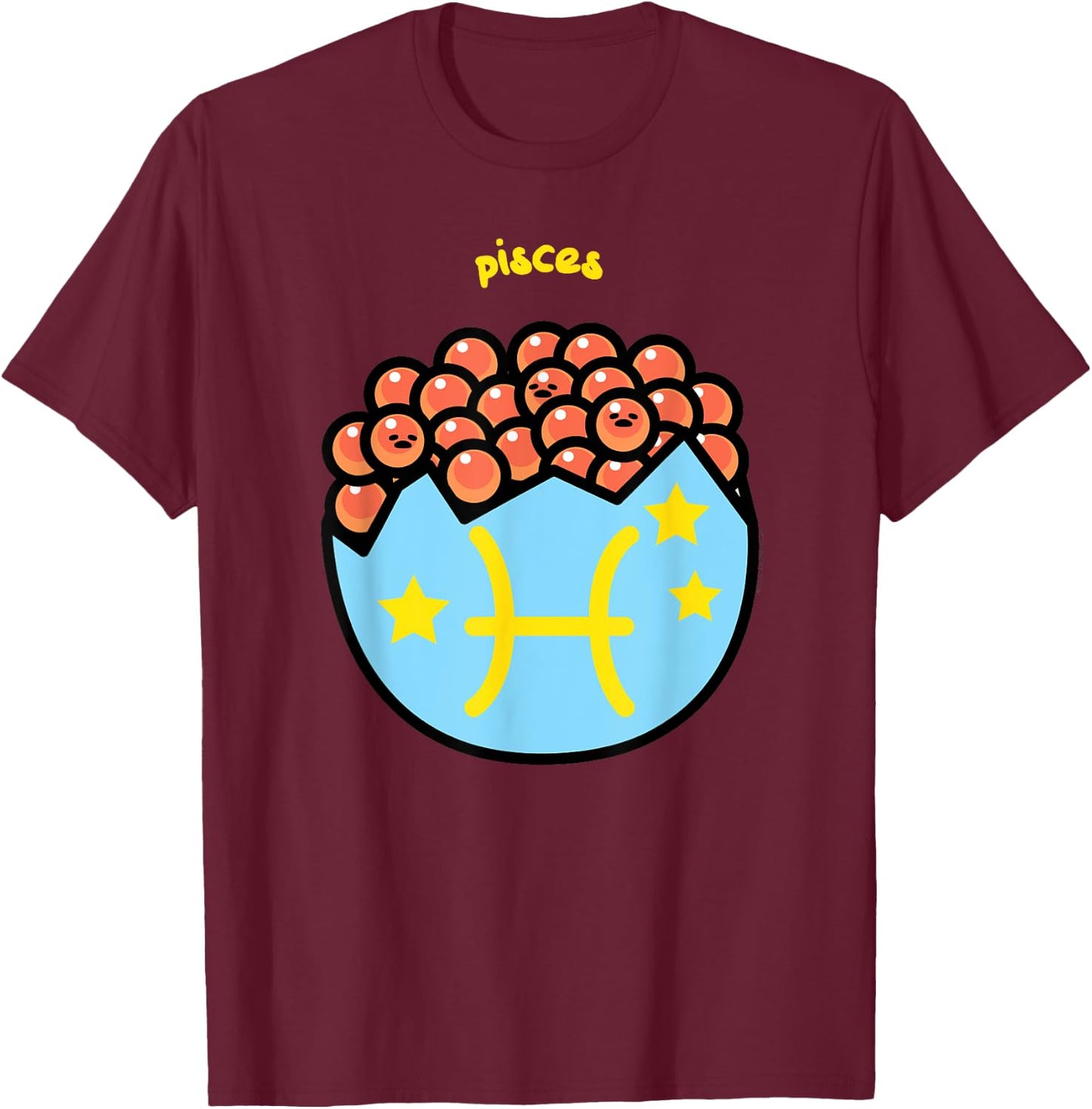 Gudetama Zodiac Pisces Shirt T-Shirt - T-Shirt | Maroon