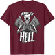 Made In Hell Angel Of Death With Wings Goth Skull T-Shirt - T-Shirt | Maroon