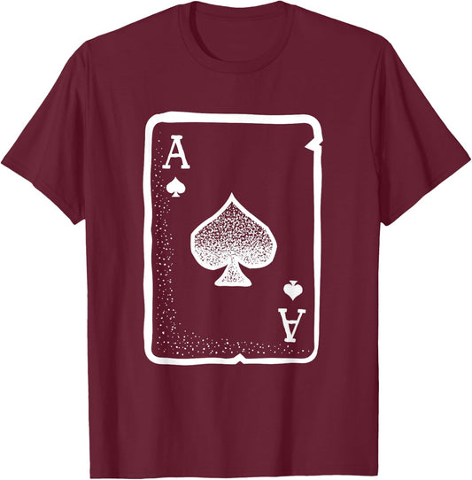 Ace of Spades Poker Playing Card Halloween Costume T-Shirt - T-Shirt | Maroon