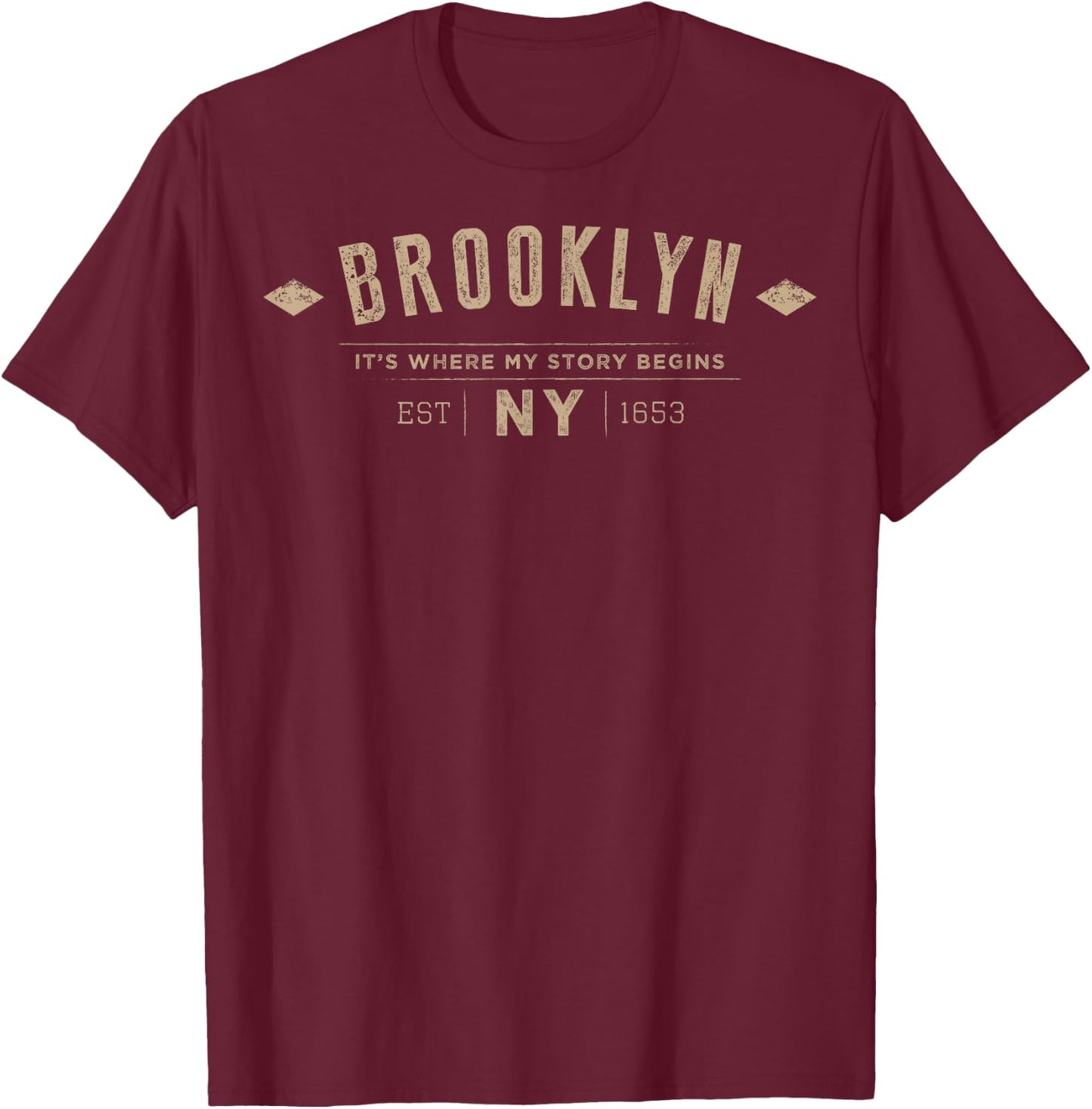 Brooklyn T Shirt - Brooklyn NY T-Shirt - T-Shirt | Maroon