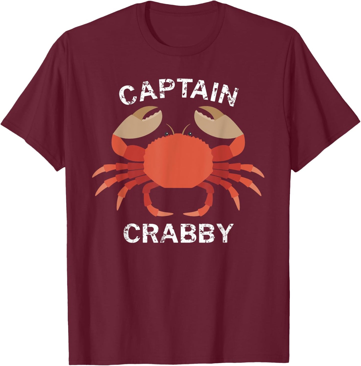 Captain Crabby Funny Crabby Mood T-Shirt - T-Shirt | Maroon