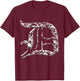 Distressed 3D Old English D for Detroit T-Shirt - T-Shirt | Maroon