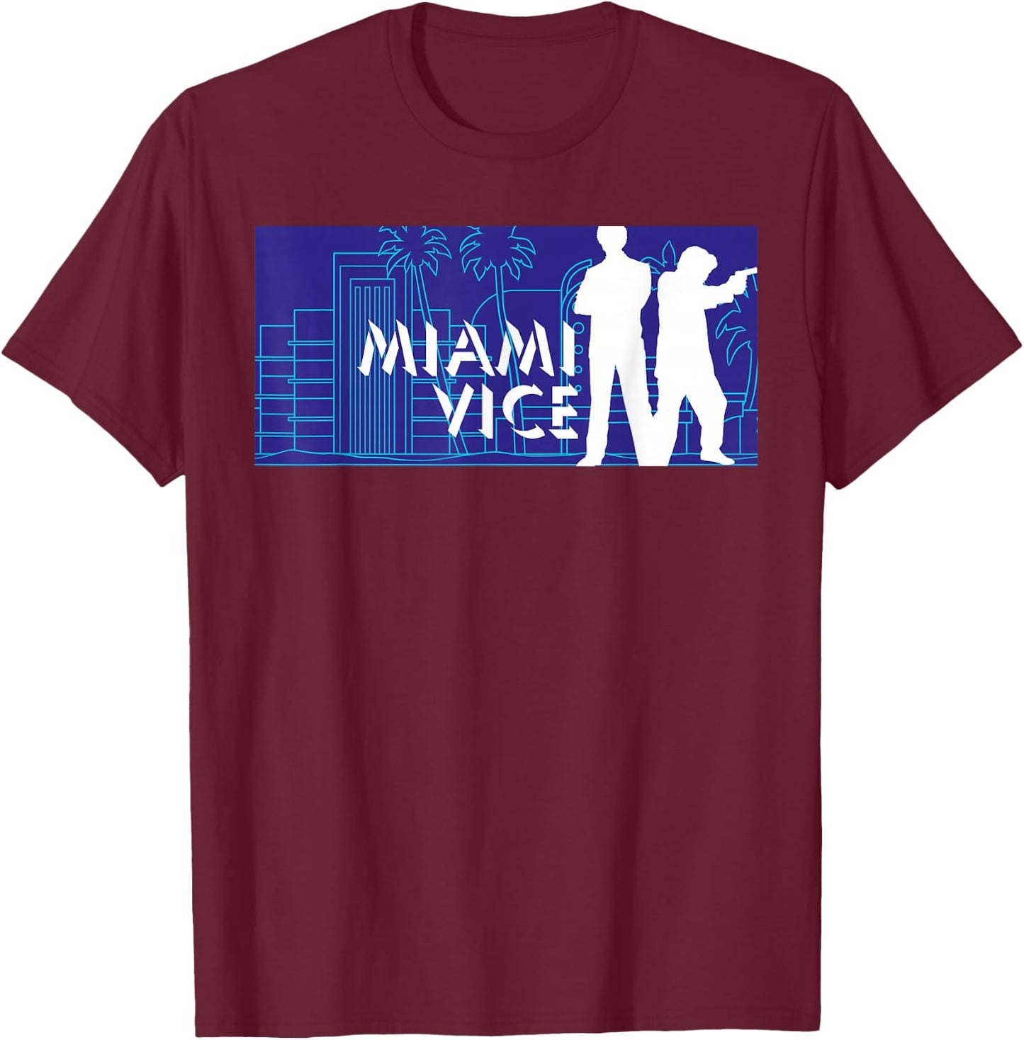 Miami Vice Classic Billboard T-Shirt - T-Shirt | Maroon