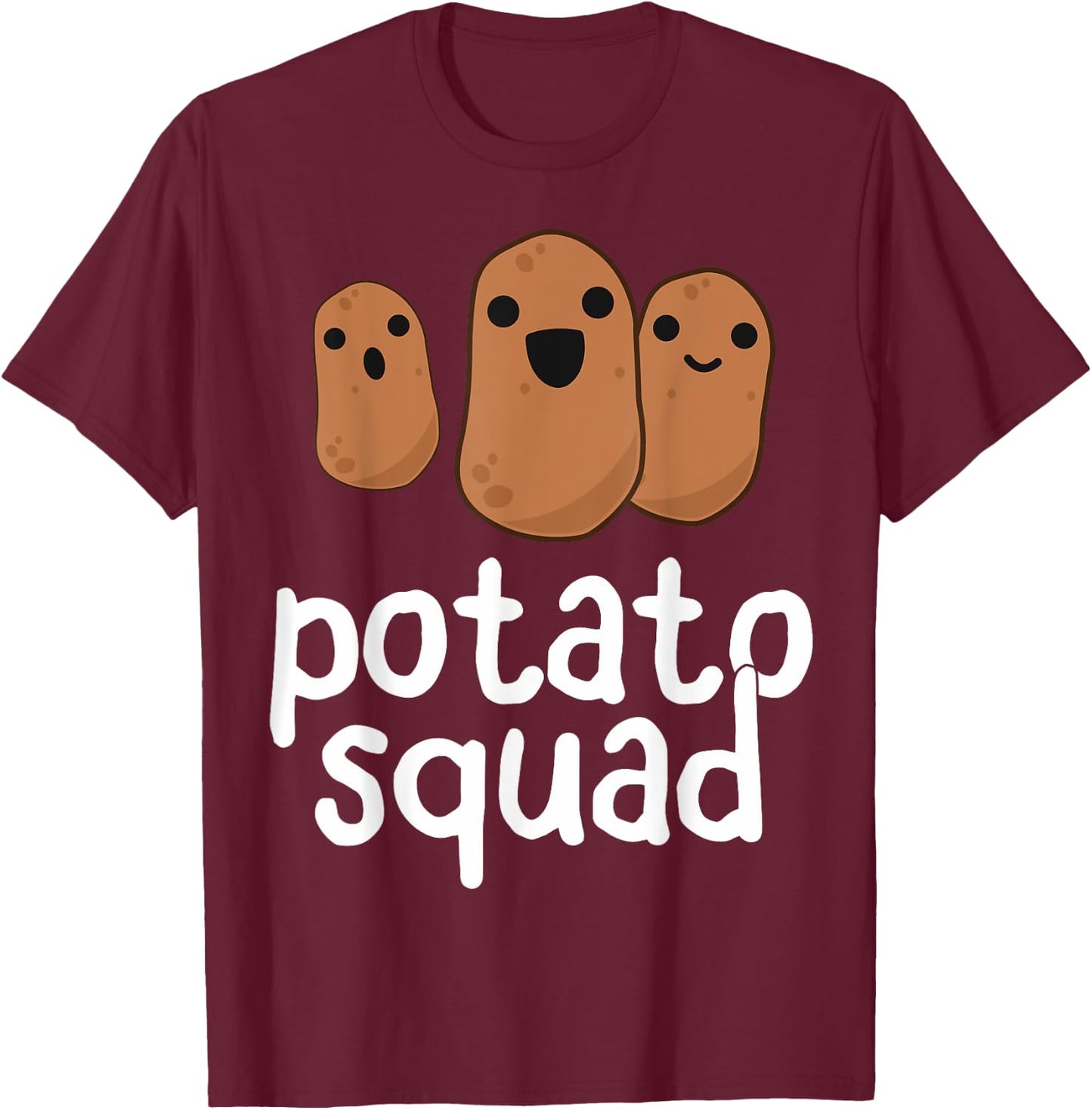 Potato Squad - Funny Potato Shirt, Potatoes Vegetarian Gift T-Shirt - T-Shirt | Maroon