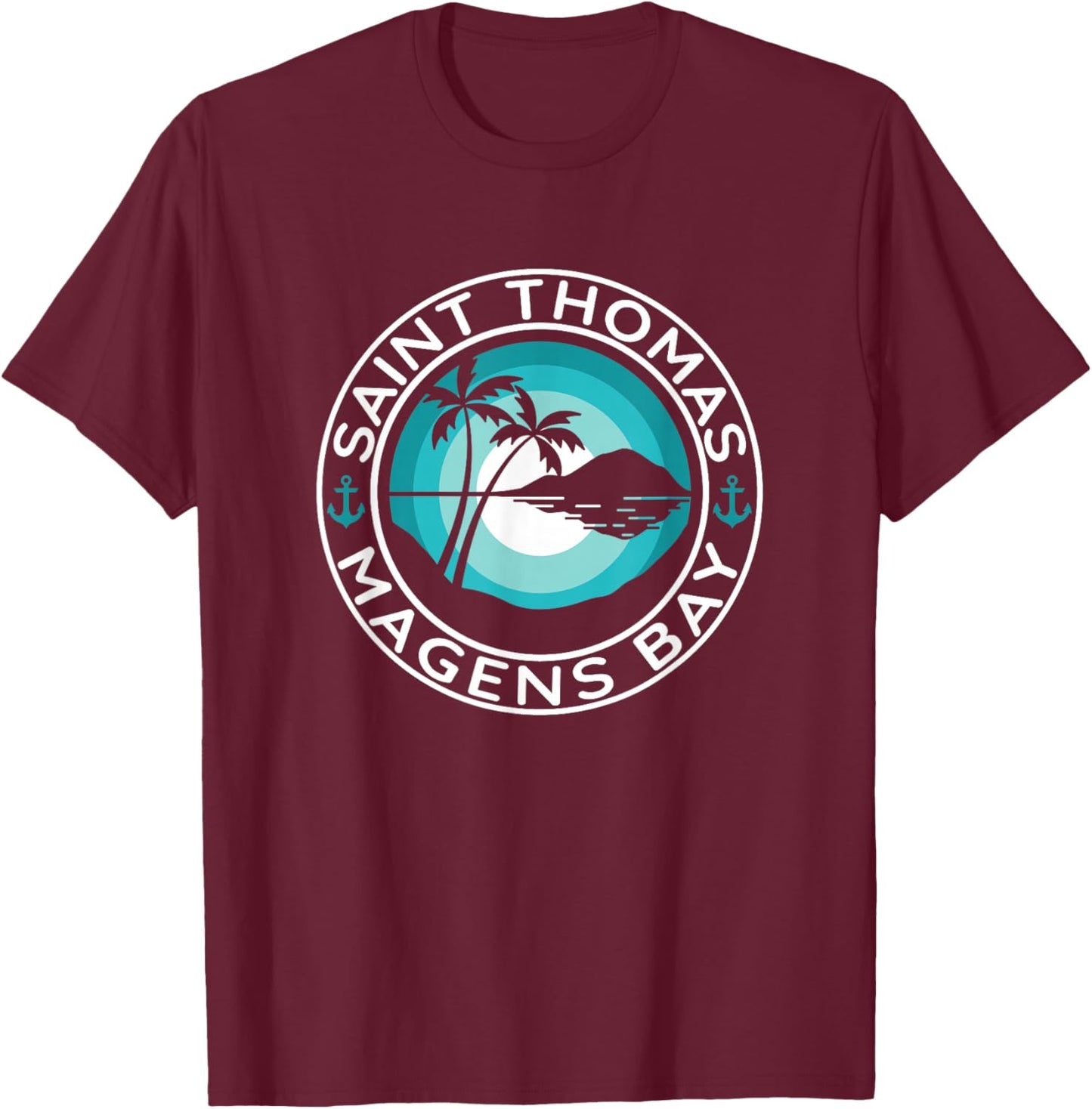 St. Thomas - Megans Bay - Saint Thomas - Retro Beach T-Shirt - T-Shirt | Maroon
